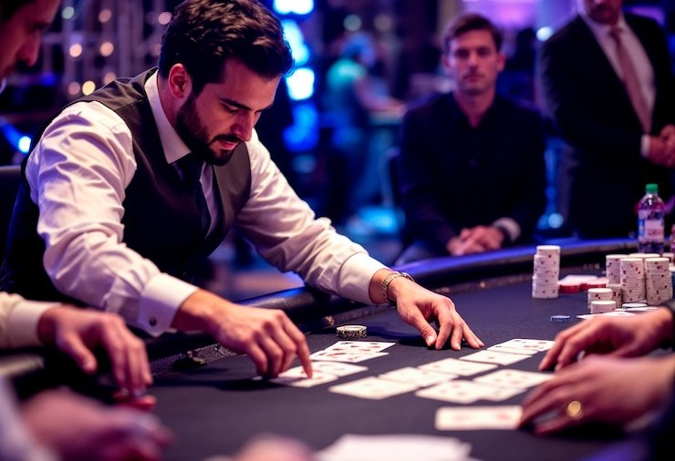 Meja baccarat di Klub VIP jayavegas dengan dealer profesional